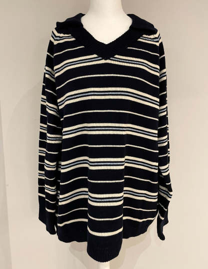 C3701 Cozy Stripe V-Neck Knit