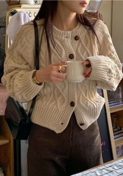 [WEBSITE EXCLUSIVE] C3702 Twist Knit Cardigan