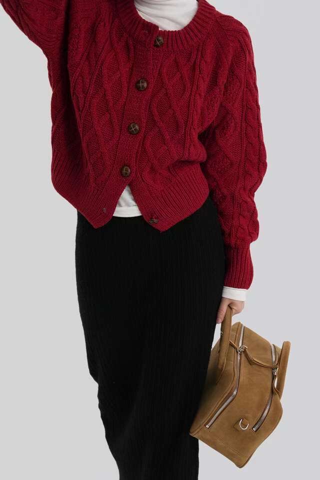 [WEBSITE EXCLUSIVE] C3702 Twist Knit Cardigan