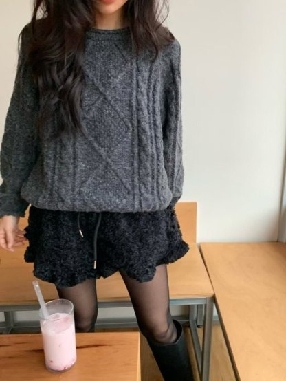 [Preorder 1st Drop Price] C3705 Cable Raglan Knit Sweater