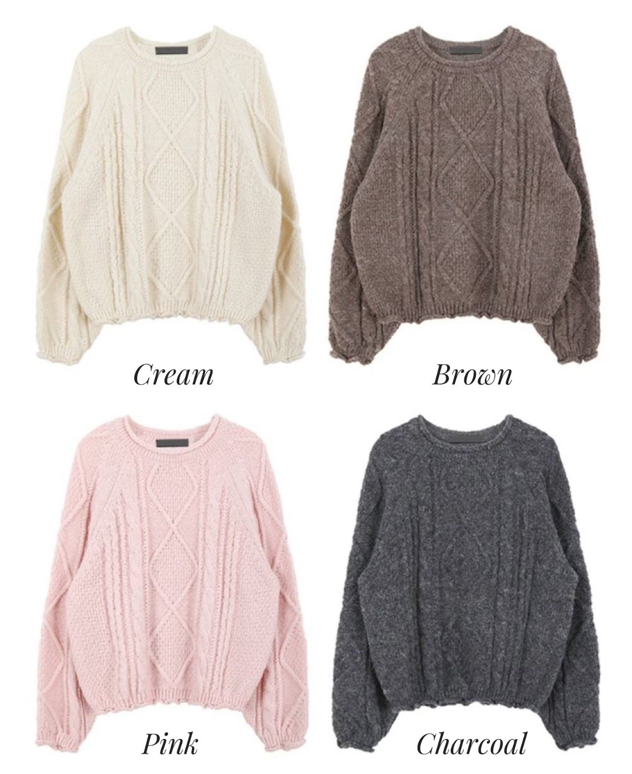[Preorder 1st Drop Price] C3705 Cable Raglan Knit Sweater