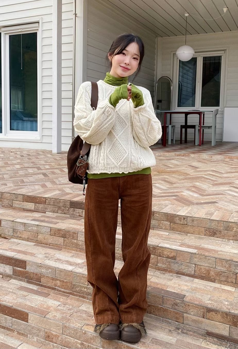 [Preorder 1st Drop Price] C3705 Cable Raglan Knit Sweater