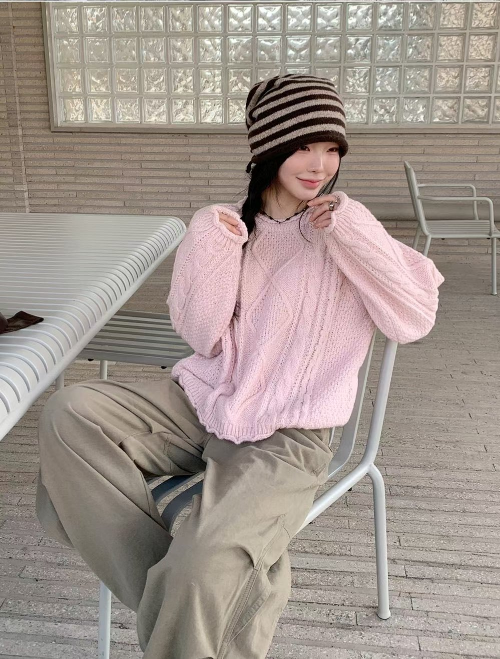 [Preorder 1st Drop Price] C3705 Cable Raglan Knit Sweater