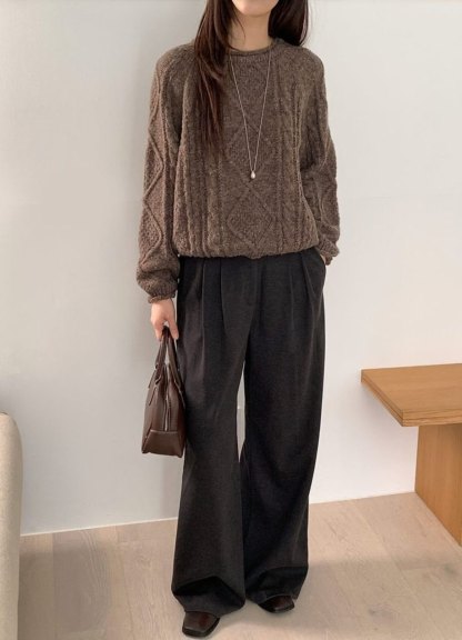 [Preorder 1st Drop Price] C3705 Cable Raglan Knit Sweater