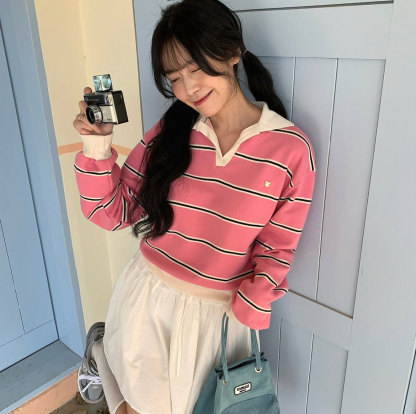 [Preorder 1st Drop Price] C4002 Heartbeat Collared Sweater