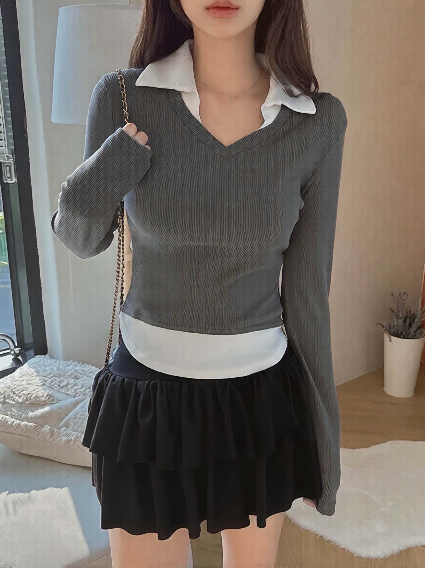 [Preorder 1st Drop Price] C504 Preppy Layered Top