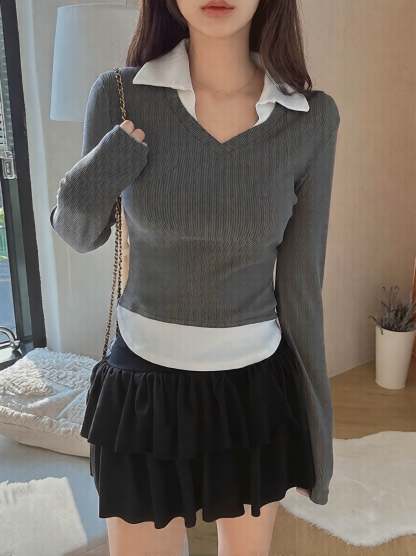 [Preorder 1st Drop Price] C504 Preppy Layered Top