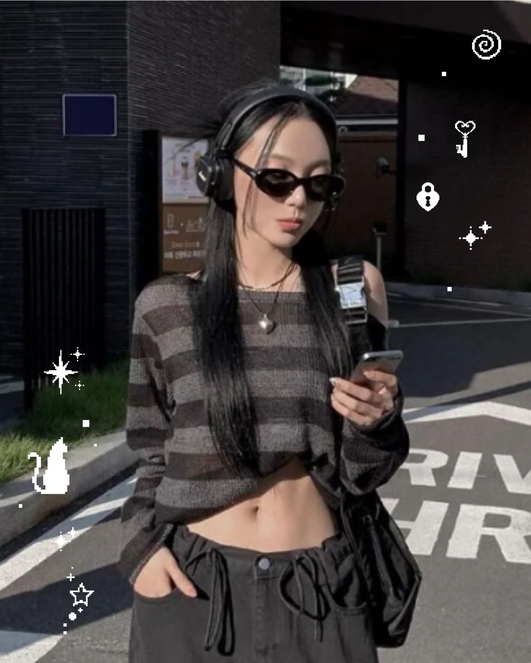 [Preorder 1st Drop Price] C604 Afterdark Striped Top