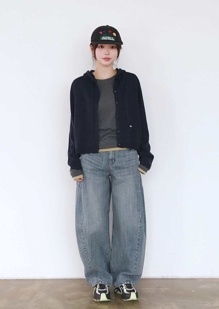 [Preorder 1st Drop Price] C702 Eyelet Pointelle Cardigan