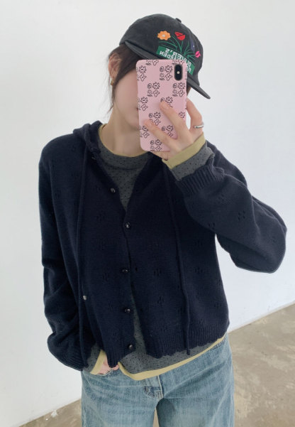 [Preorder 1st Drop Price] C702 Eyelet Pointelle Cardigan