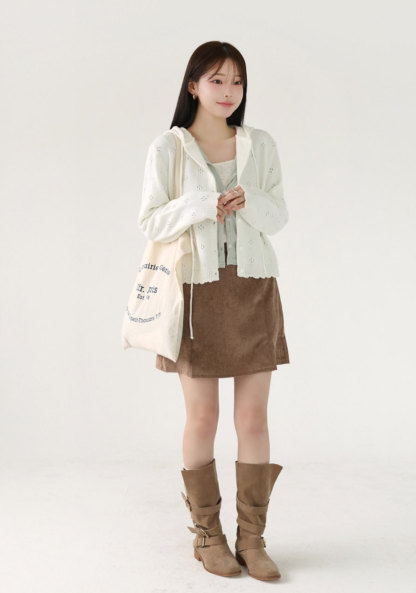 [Preorder 1st Drop Price] C702 Eyelet Pointelle Cardigan