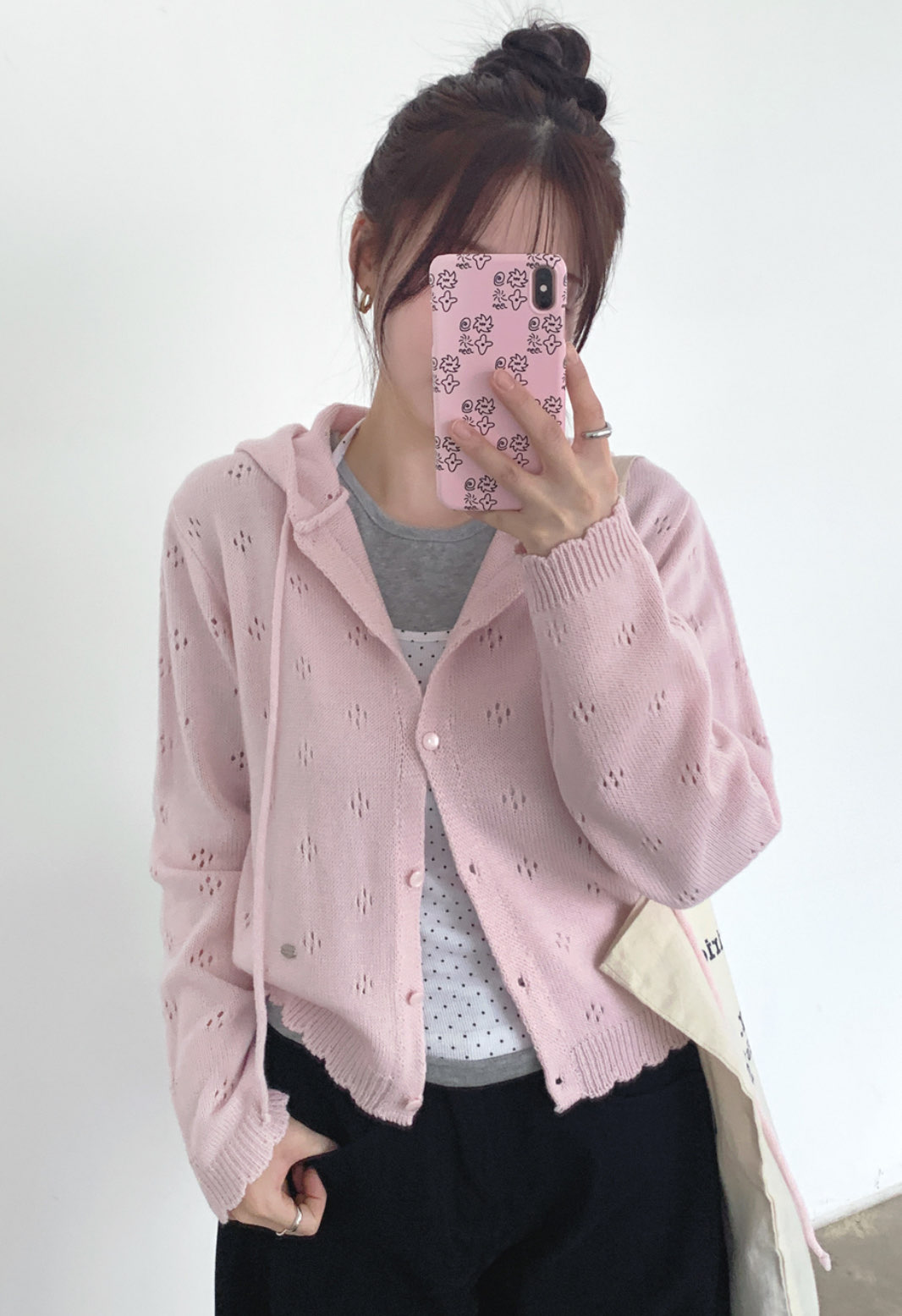 [Preorder 1st Drop Price] C702 Eyelet Pointelle Cardigan