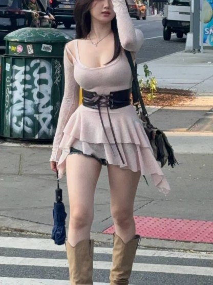 C801 Boho Dream Layered Camisole Dress