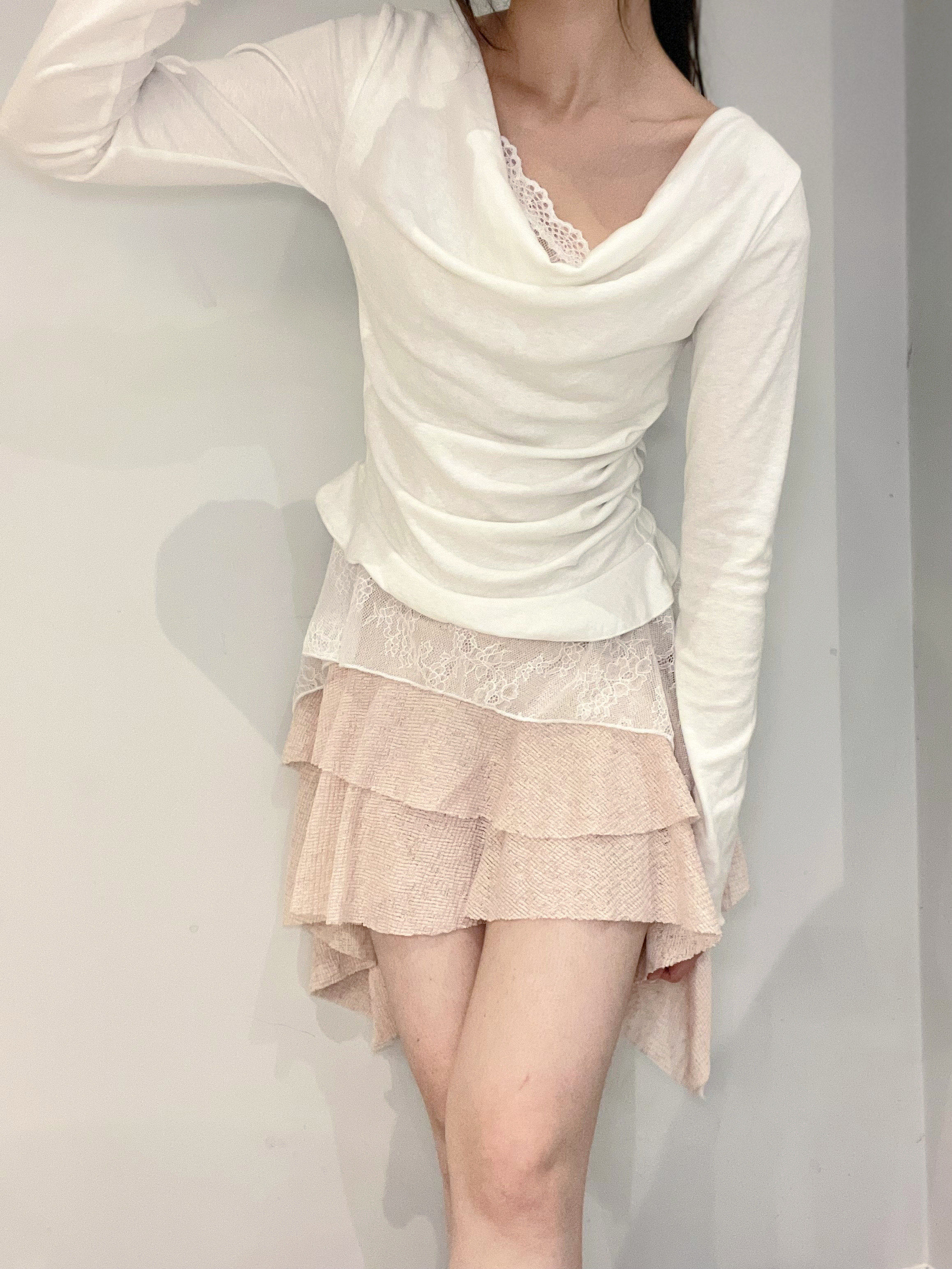 Asymmetric Layered Lace Top