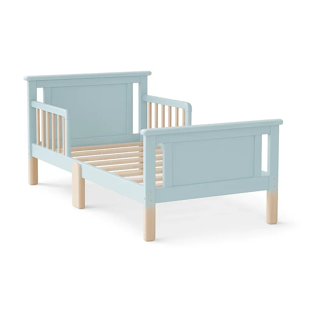 Lit pour enfant en bois peint bleu