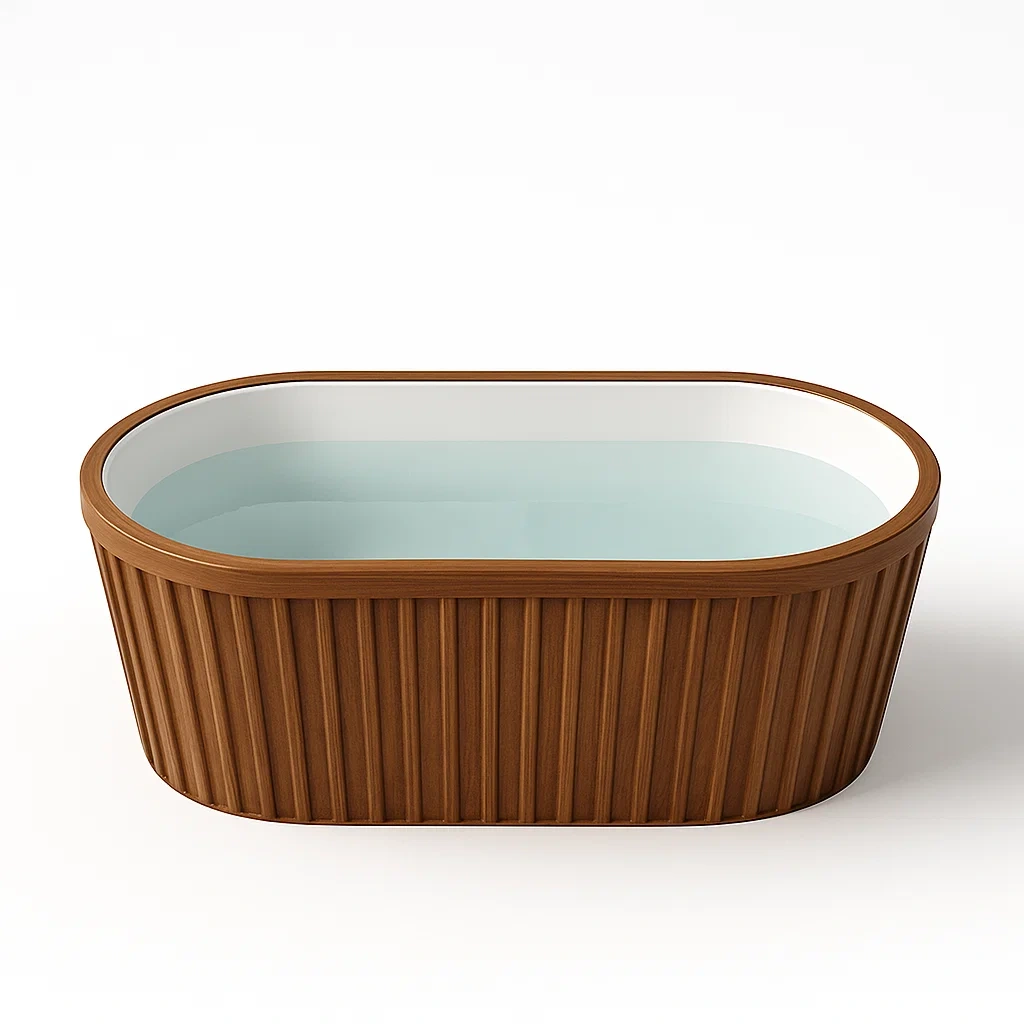 Baignoire en fibre de verre avec finition bois 150 × 70 × 60 cm