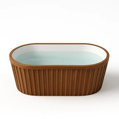 Baignoire en fibre de verre avec finition bois 150 × 70 × 60 cm