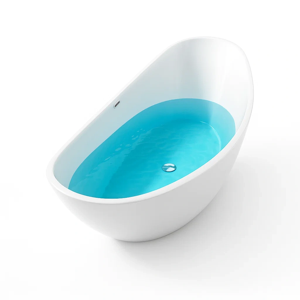 Baignoire ovale autonome en acrylique blanc