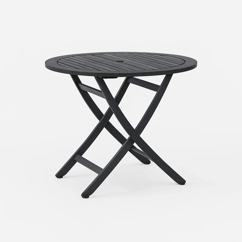 Table de terrasse pliante ronde en aluminium