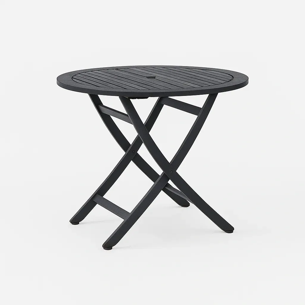 Table de terrasse pliante ronde en aluminium