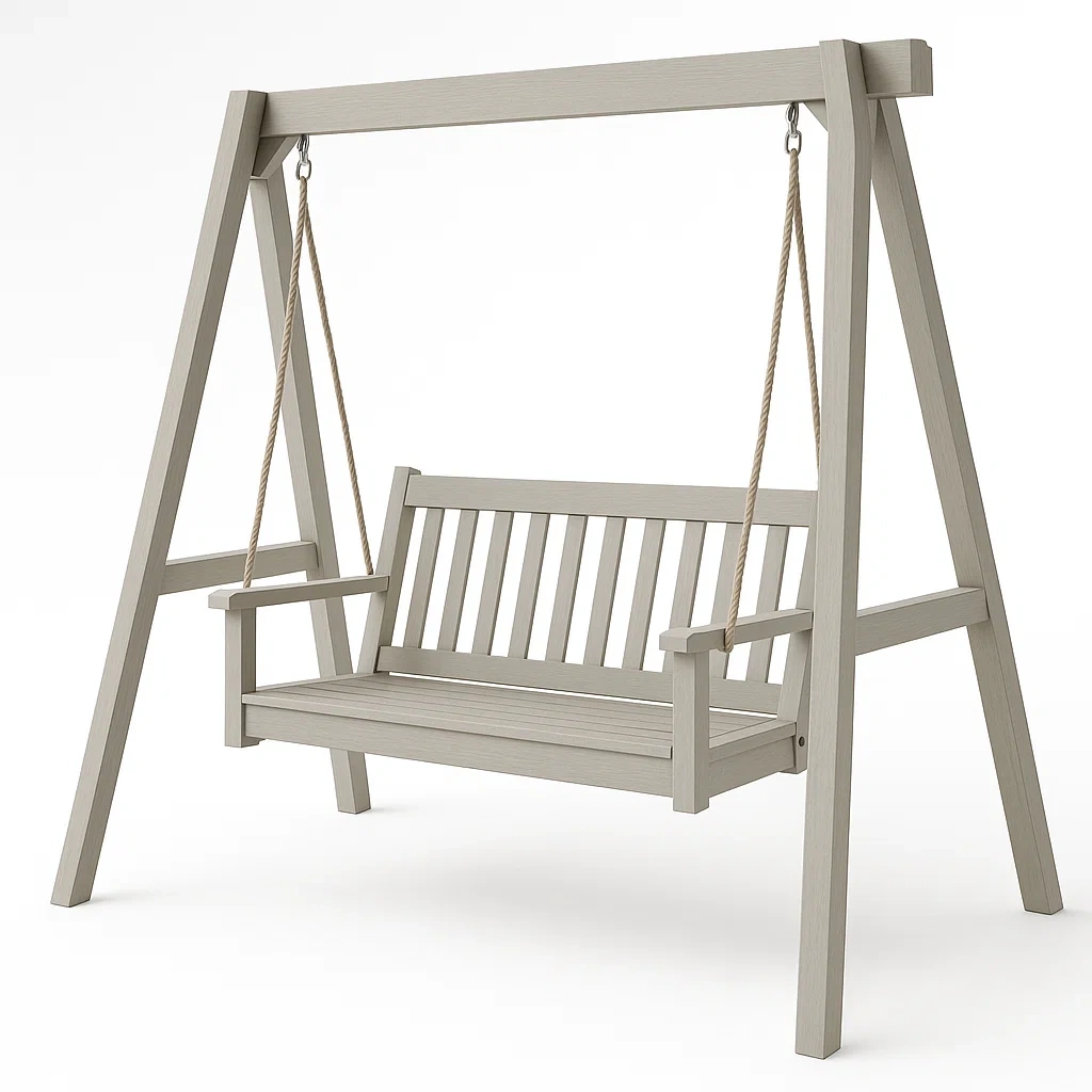 Balançoire de terrasse en bois et corde 180 × 120 × 180 cm