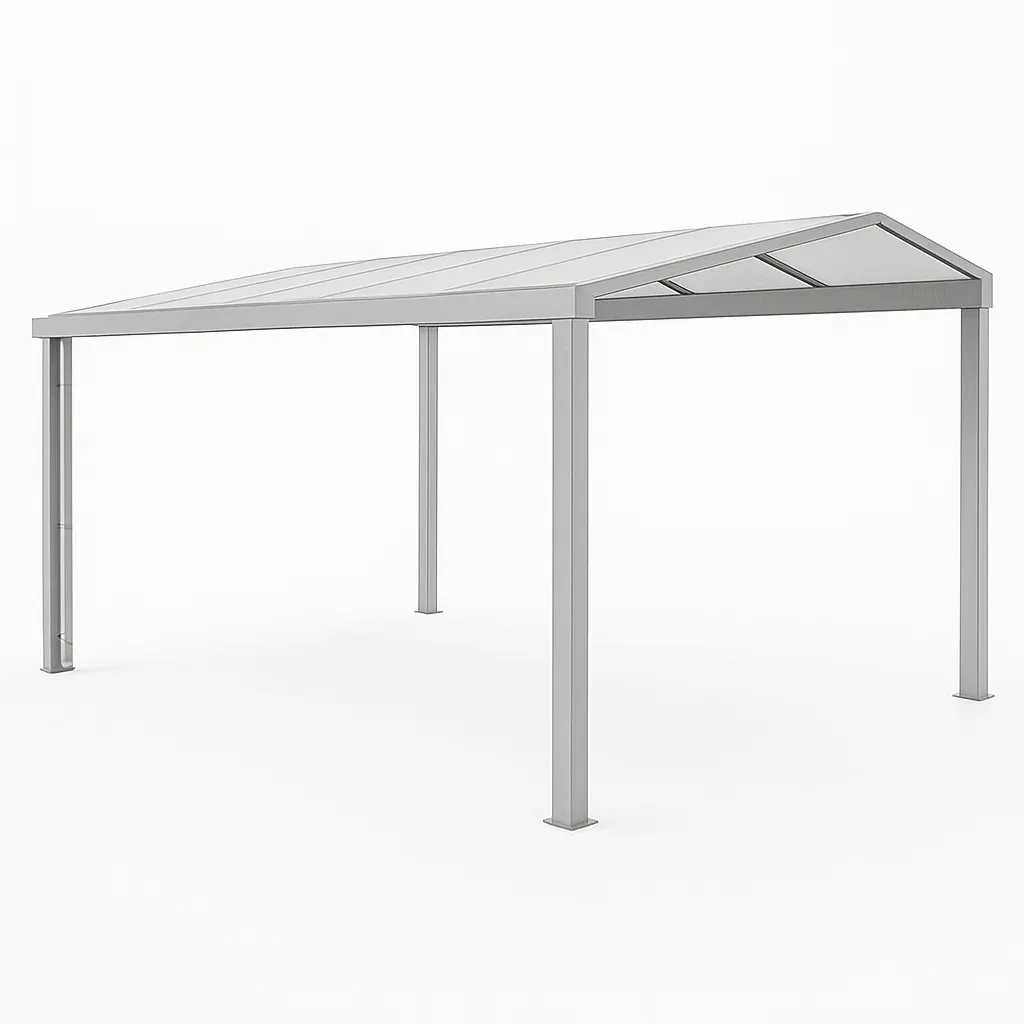 Carport en aluminium et polycarbonate gris 500 × 300 × 240 cm
