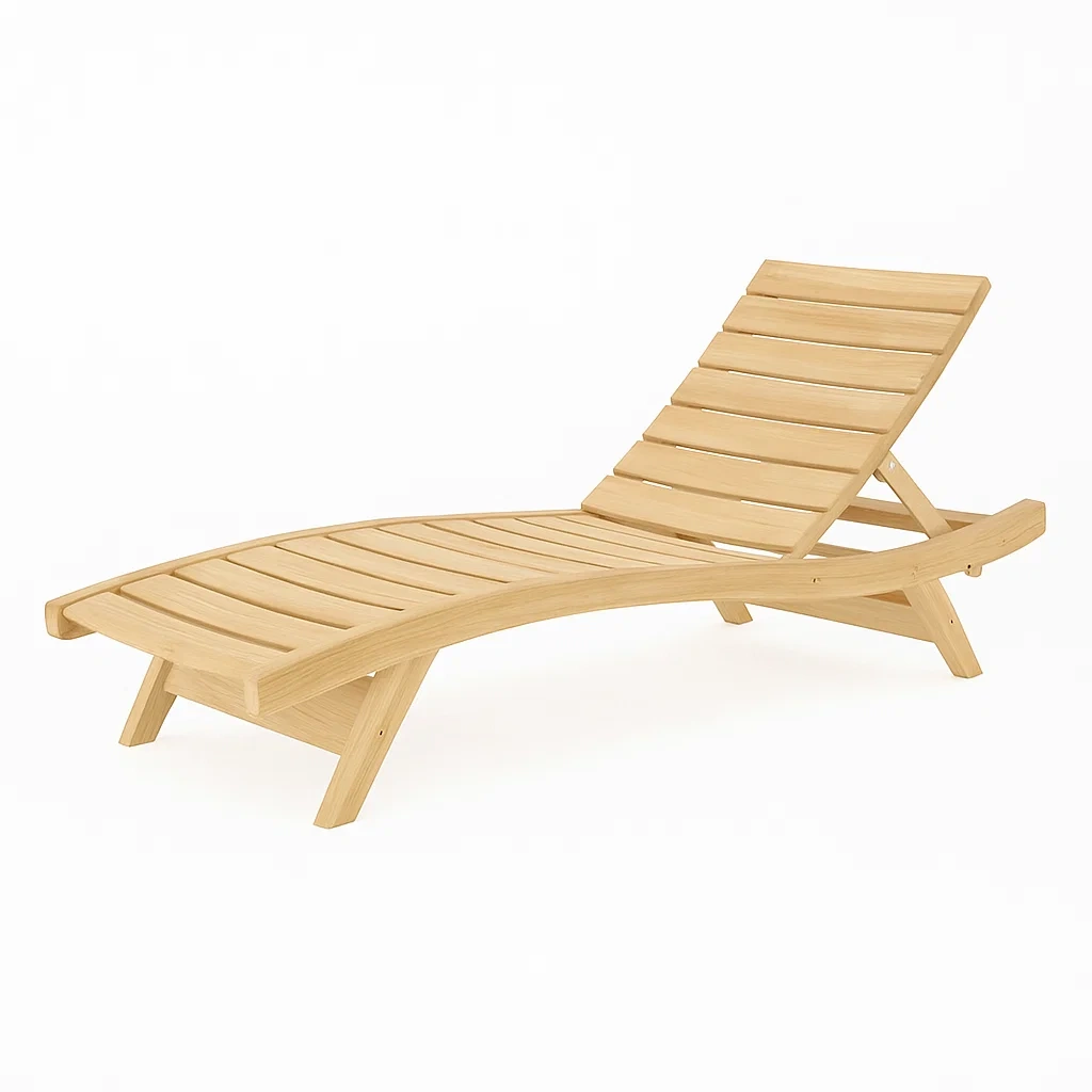 Chaise longue de jardin en bois d’acacia pour extérieur
