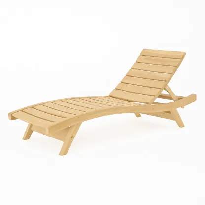 Chaise longue de jardin en bois d’acacia pour extérieur
