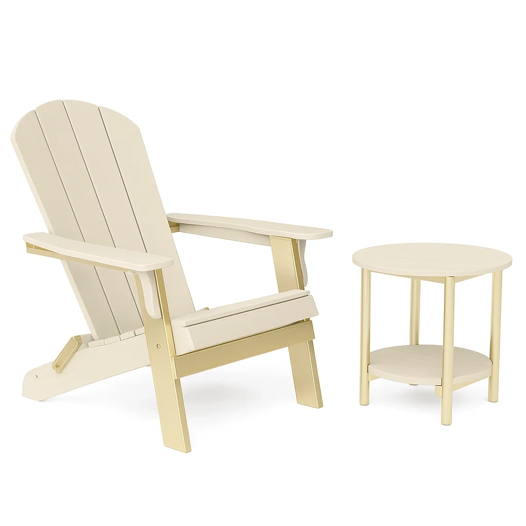 Ensemble de chaises Adirondack en bois composite beige