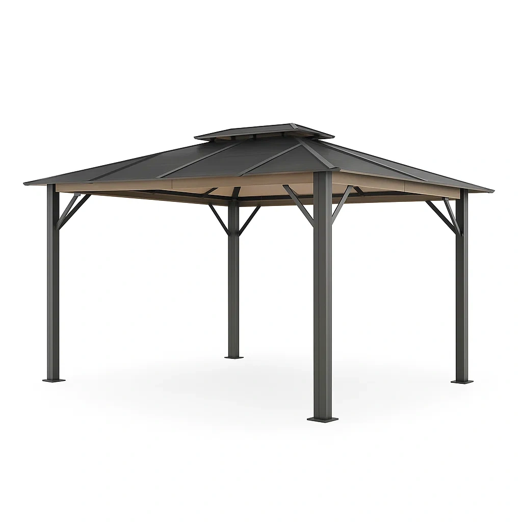 Pavillon de jardin en aluminium et acier