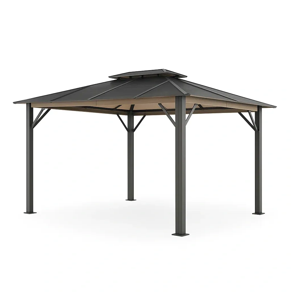 Pavillon de jardin en aluminium et acier