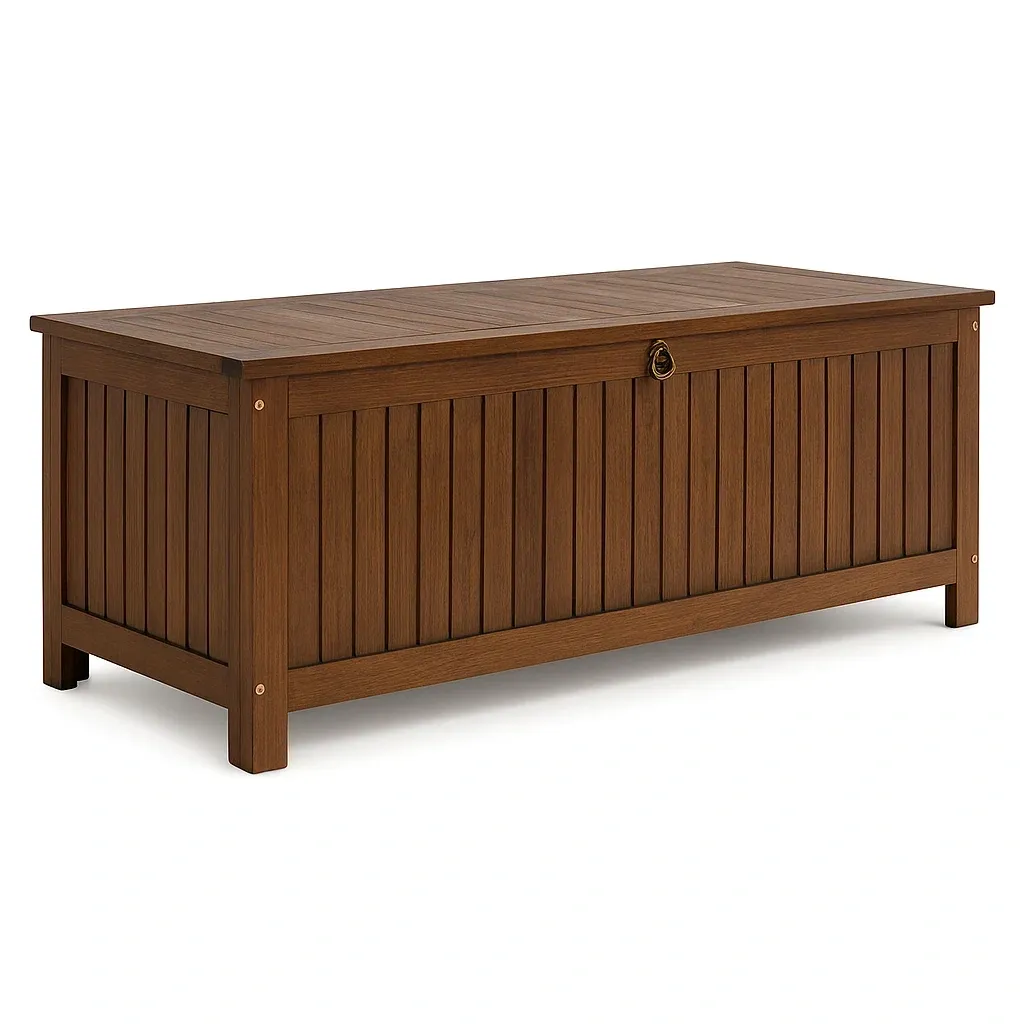 Coffre de rangement en bois d’acacia 117 × 50 × 58 cm