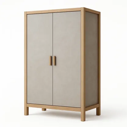Armoire en bois et MDF avec portes battantes chêne gris 120 × 60 × 200 cm
