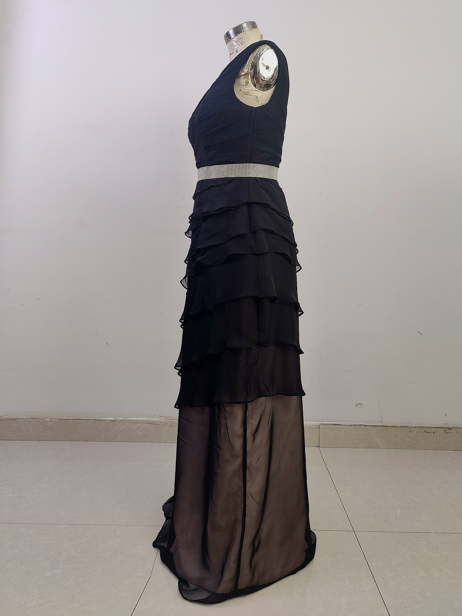 One Shoulder Tiered Formal Dress with Ruffle A Line Prom Party Dress