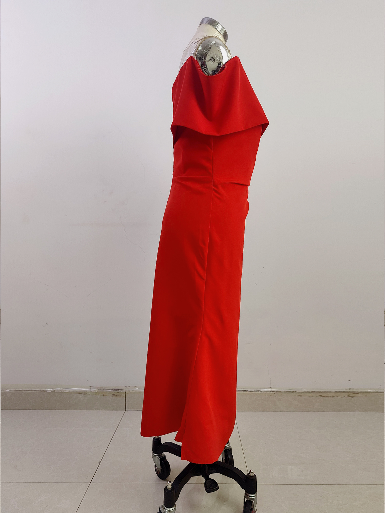 One Shoulder Formal Dresses Tea Length A Line Strapless Evening Cocktail Dress