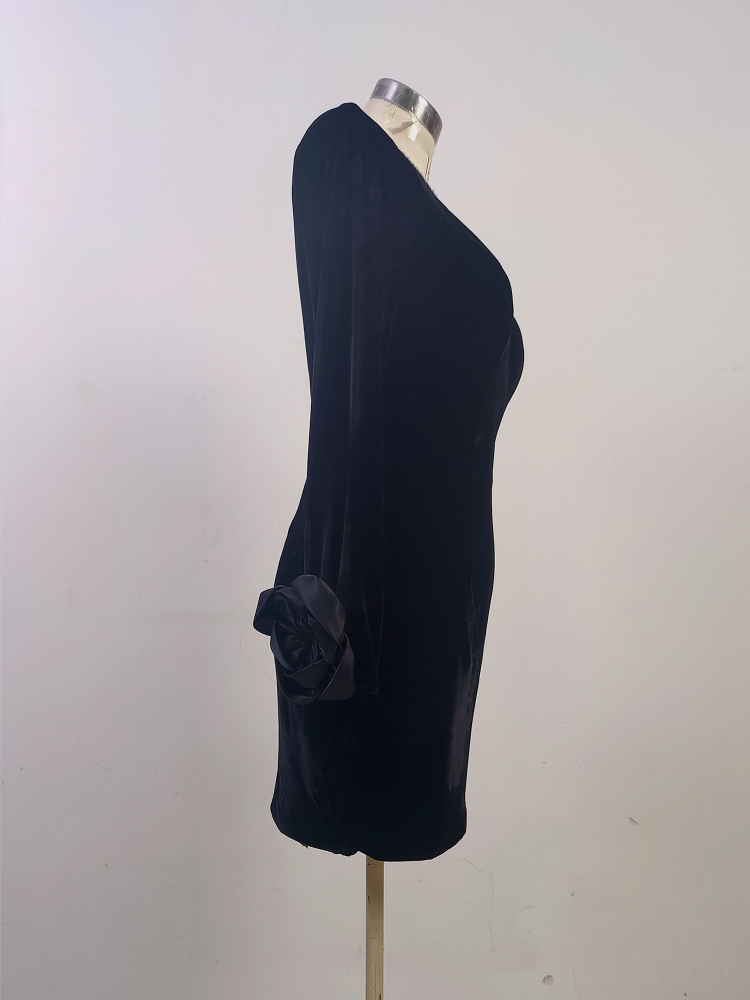 Velvet Short Formal Dresses for Women Mermaid Hollowed Evening Party Dress