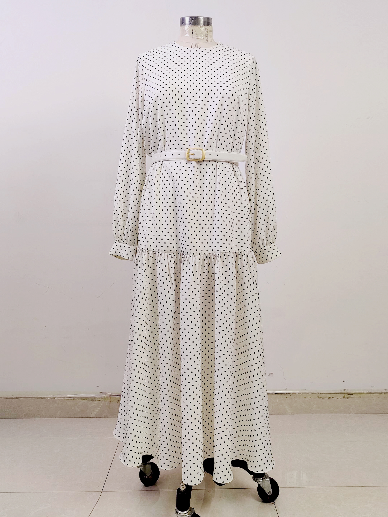 Long Sleeves formal Dresses for Women A Line Belt Beach Wedding Guest Dress