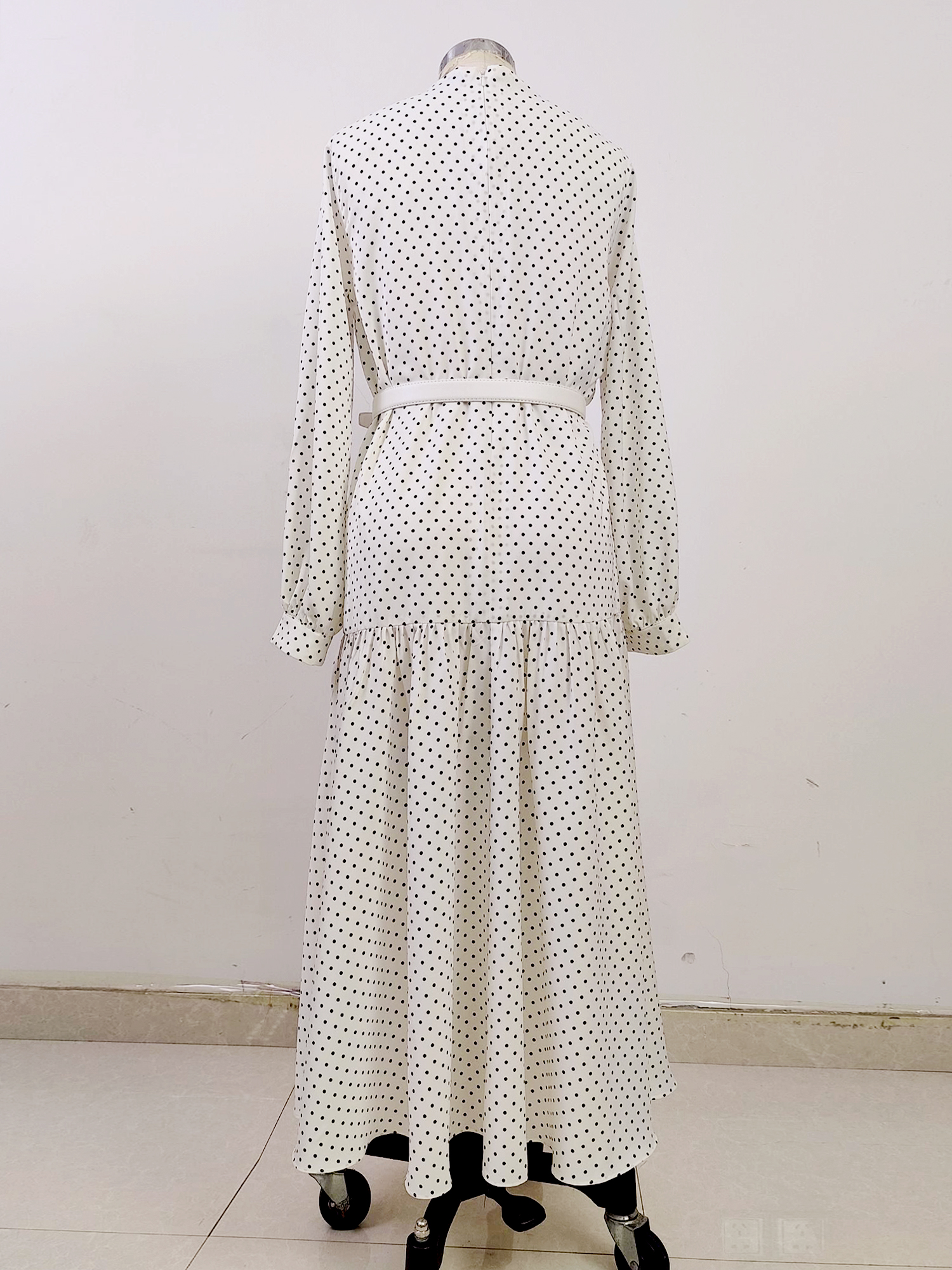 Long Sleeves formal Dresses for Women A Line Belt Beach Wedding Guest Dress