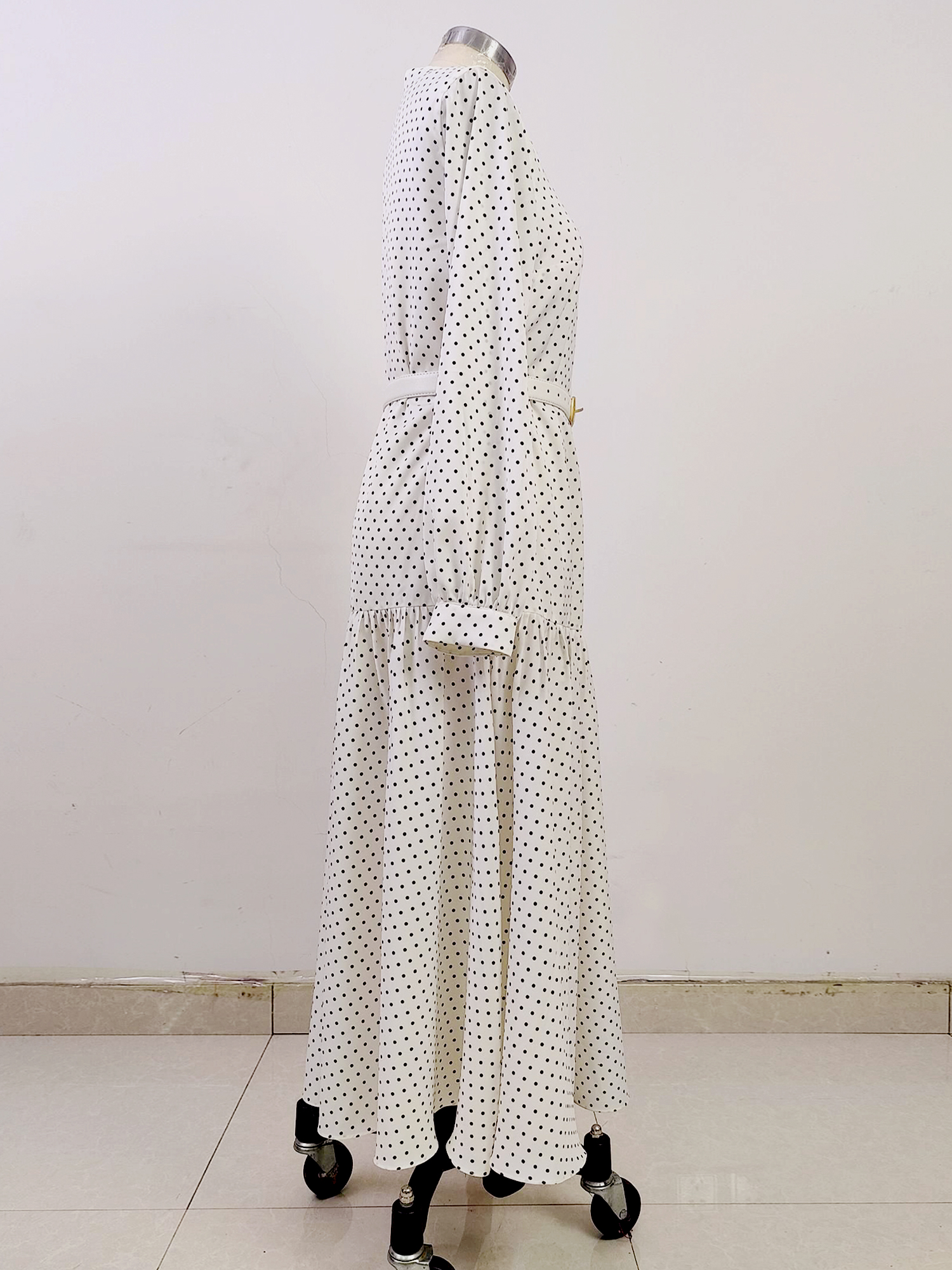 Long Sleeves formal Dresses for Women A Line Belt Beach Wedding Guest Dress