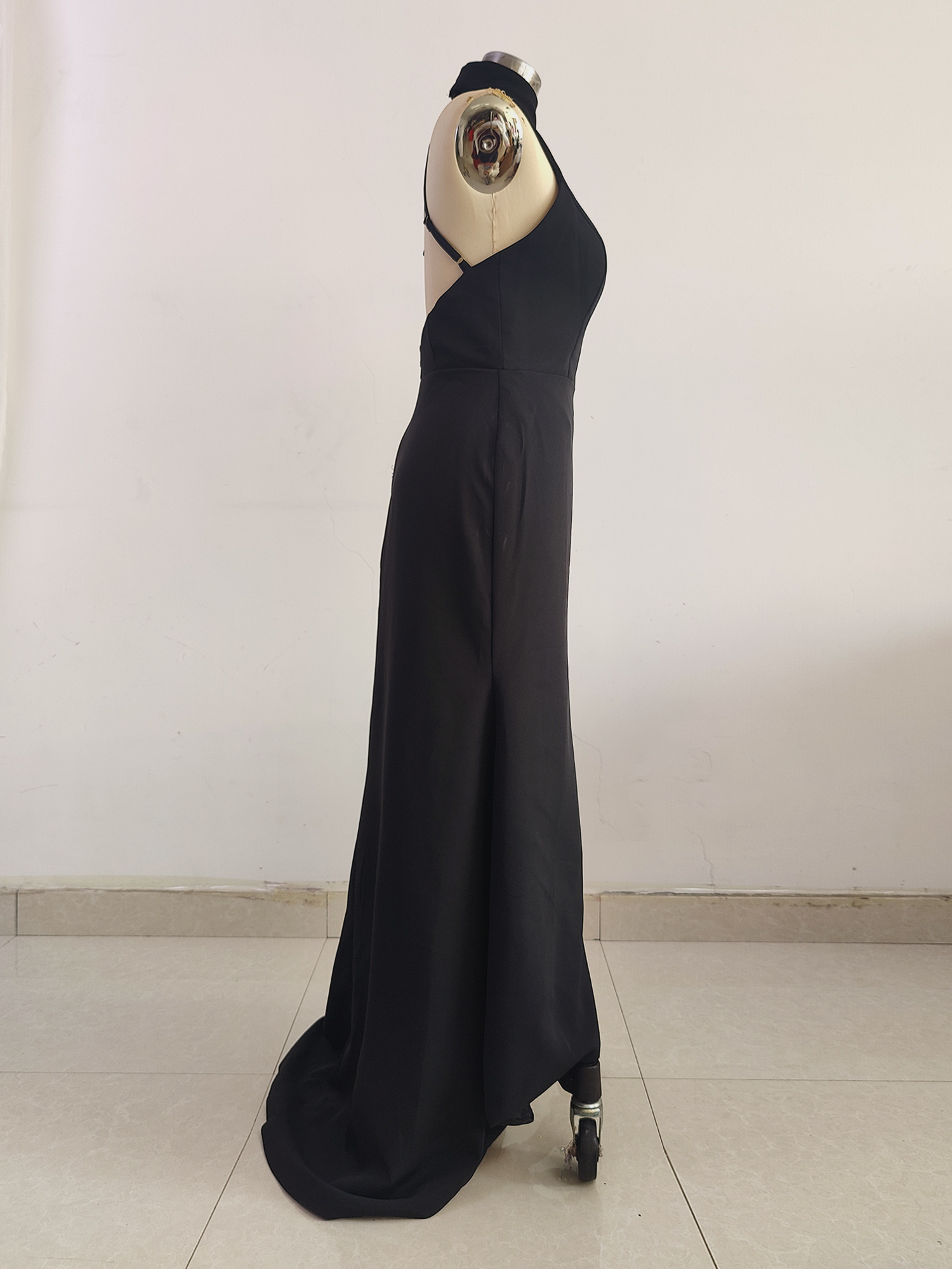Halter Neck Formal Dresses for Women Side Slit Hollowed Evening Dress