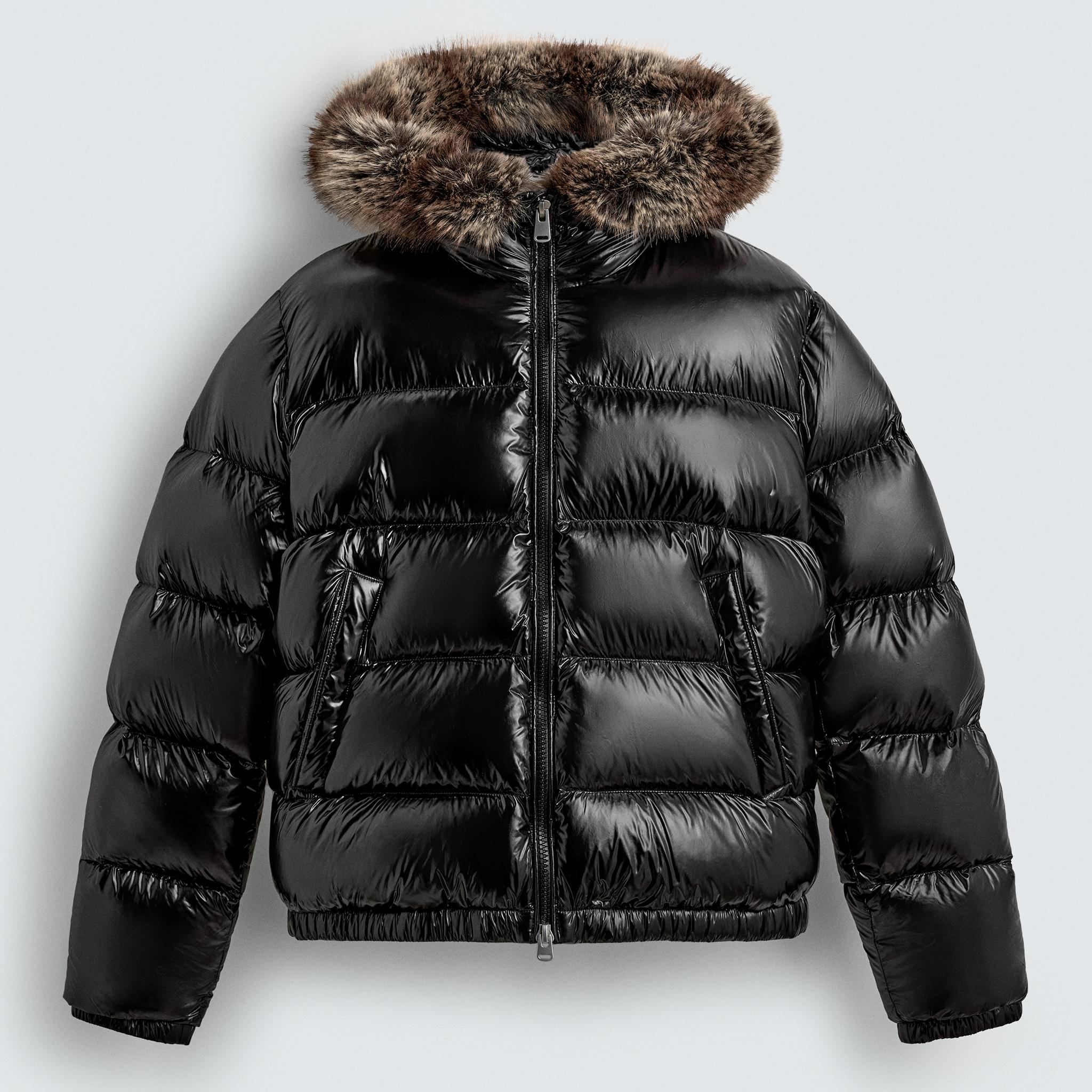 FEATHER PUFFER JACKET WITH HOODIE