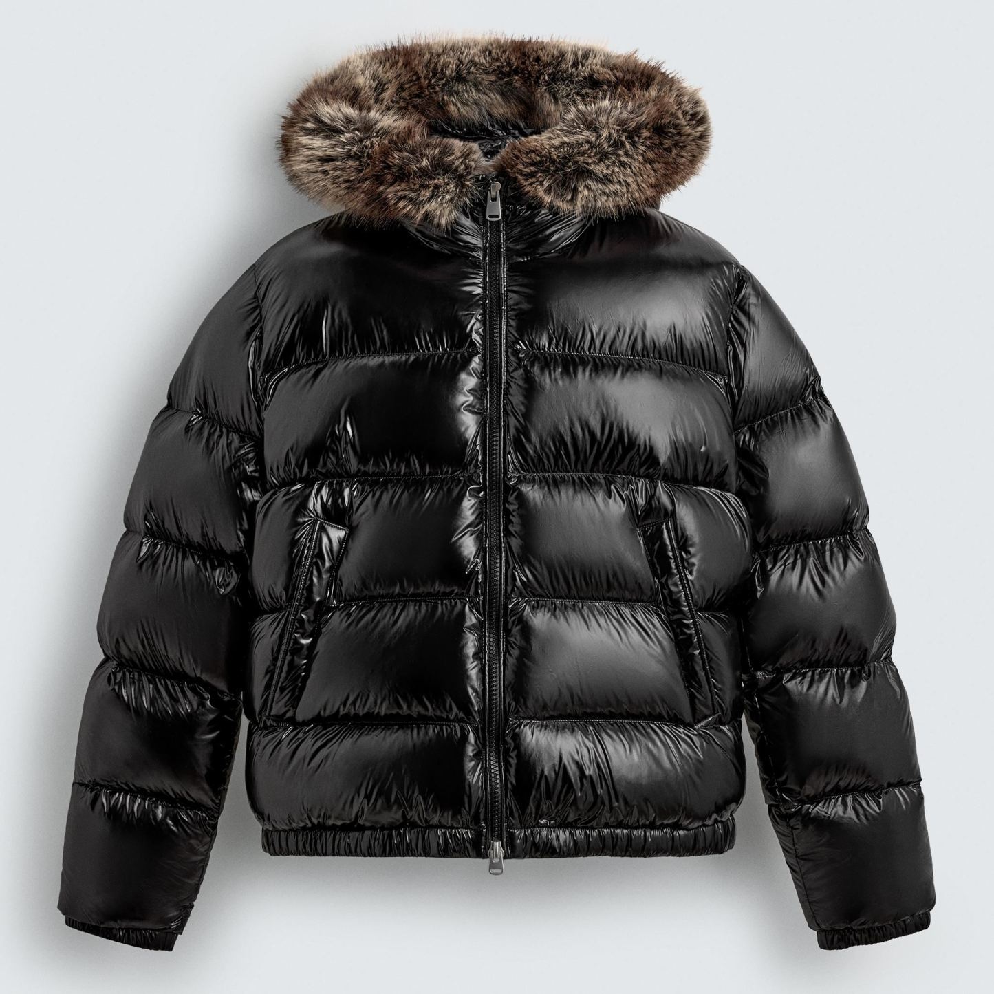 FEATHER PUFFER JACKET WITH HOODIE