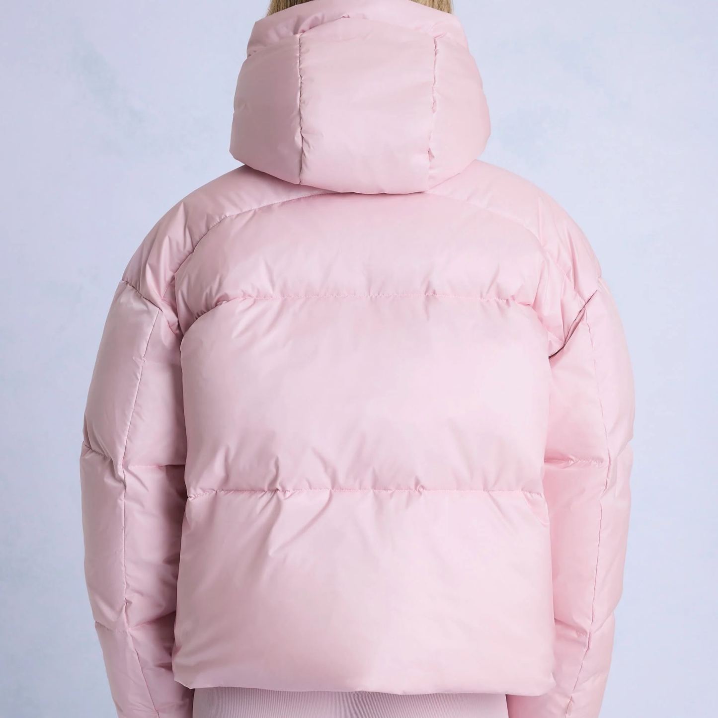 Waterproof Cropped Oversized Ski Jacket in Powder Pink