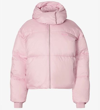 Waterproof Cropped Oversized Ski Jacket in Powder Pink