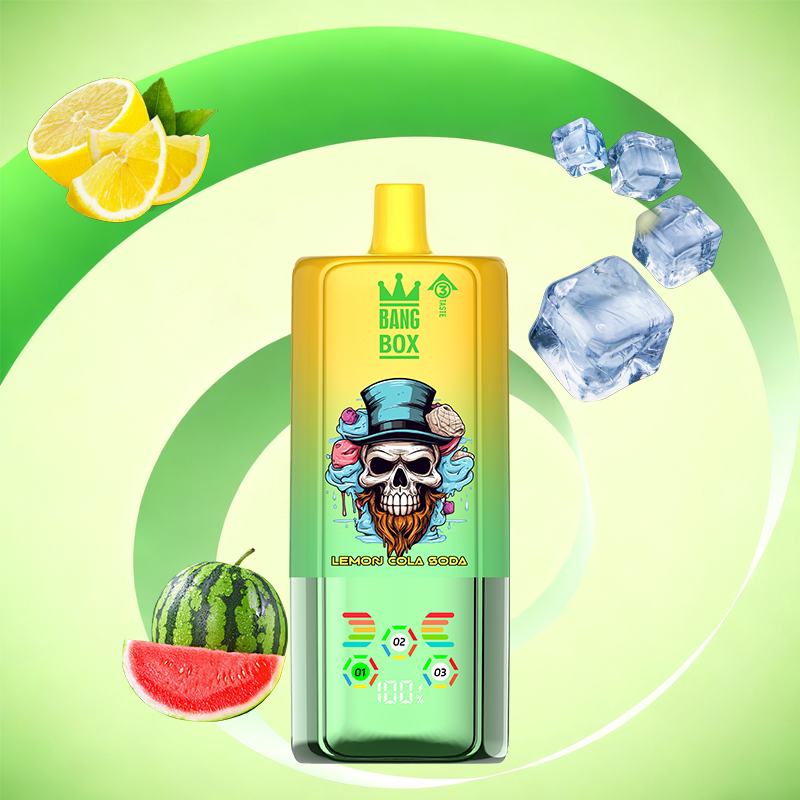 BANG BOX 80000 puff 3 in1 Flavor Disposable Vape - Lemon Cola Soda + Watermelon Gum + Black Dragon Ice
