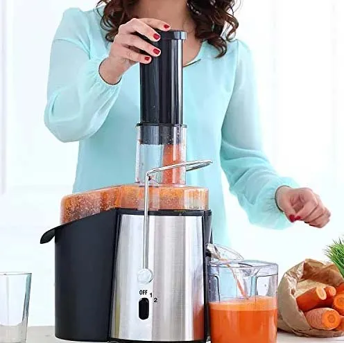 Austria Juicer Ultra Power, Easy Clean Extractor Press Centrifugal Juicing Machine, Wide 3" Feed Chute for Whole Fruit Vegetable, Anti-drip, High Quality, Large, Silver