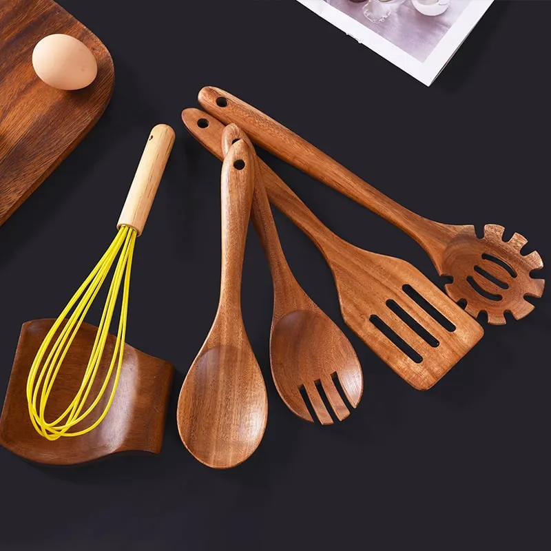 Eco-Friendly Teak Wood Kitchen Spoon Set