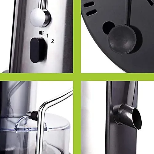 Austria Juicer Ultra Power, Easy Clean Extractor Press Centrifugal Juicing Machine, Wide 3" Feed Chute for Whole Fruit Vegetable, Anti-drip, High Quality, Large, Silver