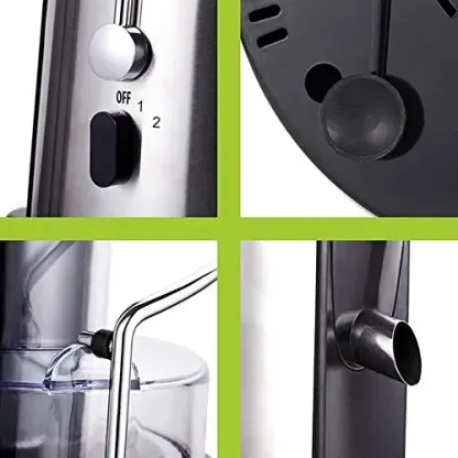 Austria Juicer Ultra Power, Easy Clean Extractor Press Centrifugal Juicing Machine, Wide 3" Feed Chute for Whole Fruit Vegetable, Anti-drip, High Quality, Large, Silver