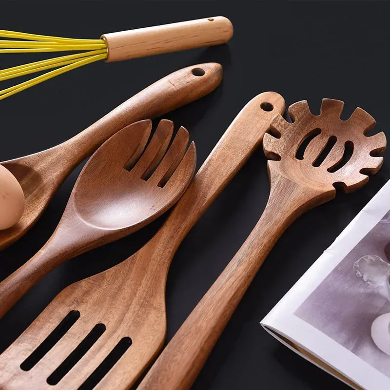 Eco-Friendly Teak Wood Kitchen Spoon Set